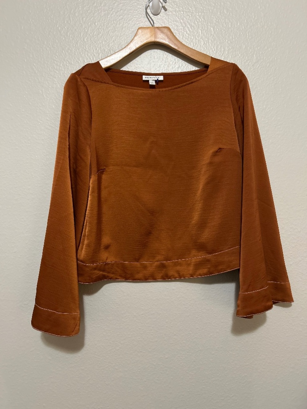 Prologue Rusty Orange Long Sleeve Blouse, size S